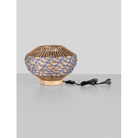 Lampa stołowa boho Coja | Brązowo-niebieska | Decolab24