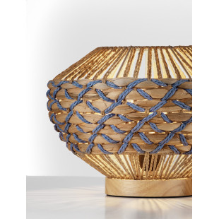 Lampa stołowa boho Coja | Brązowo-niebieska | Decolab24