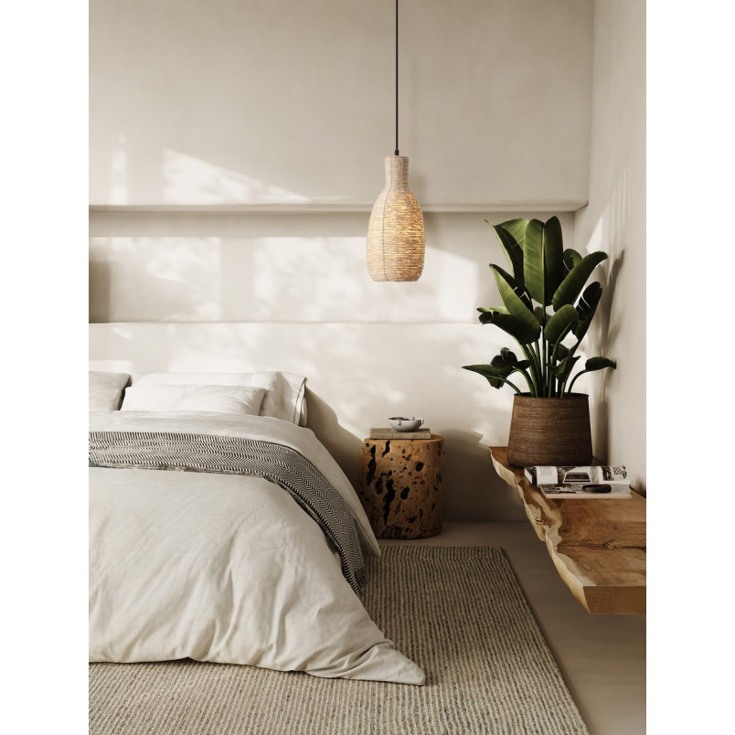 Lampa wisząca boho Nao - sznurkowa, drewno | Decolab24