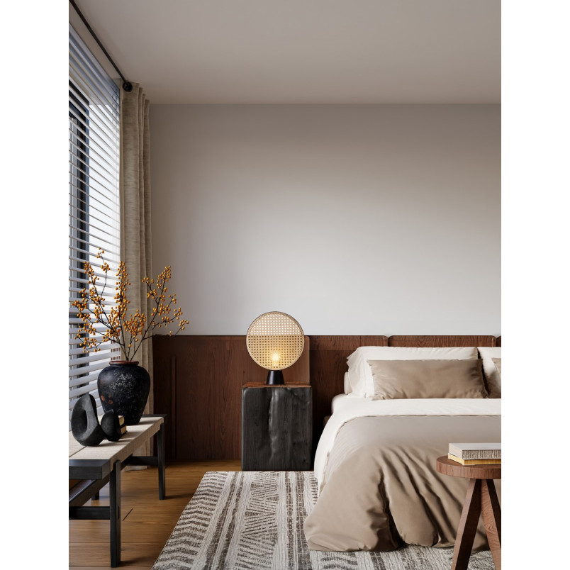 Lampa stołowa boho rattanowa Decolab24 | Styl Japandi