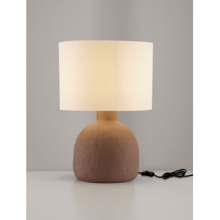 Lampa stołowa Persen | Beżowo-brązowa, styl Japandi - Decolab24