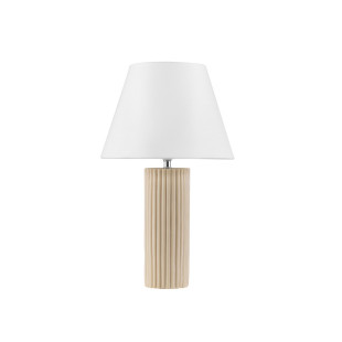 Lampa Japandi Cabbon - Biały abażur, beżowa podstawa | Decolab24