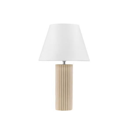 Lampa Japandi Cabbon - Biały abażur, beżowa podstawa | Decolab24