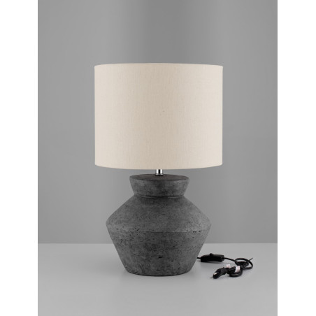 Lampa stołowa Japandi Gampel - Beżowo-szara | Decolab24