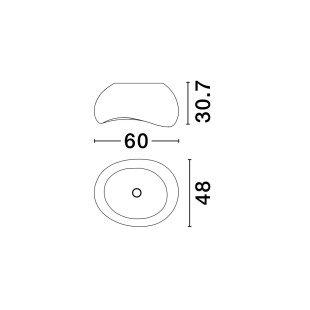 Plafon Japandi Kofle Peno 60cm biały | Decolab24