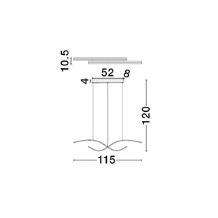 Lampa wisząca LED Brio 115cm czarna | Decolab24