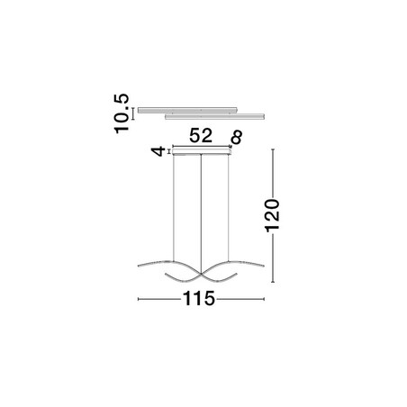 Lampa wisząca LED Brio 115cm czarna | Decolab24