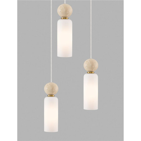 Lampa wisząca Molafine: Szkło, Trawertyn, Złoto | Decolab24