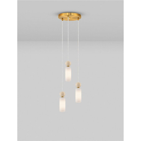 Lampa wisząca Molafine: Szkło, Trawertyn, Złoto | Decolab24
