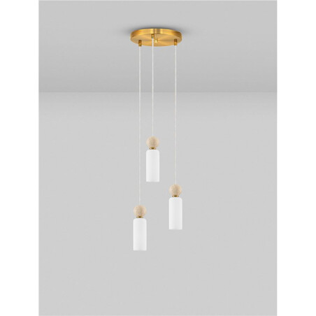 Lampa wisząca Molafine: Szkło, Trawertyn, Złoto | Decolab24