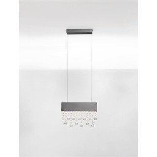 Lampa wisząca LED Tarcis - Kryształ, Czarny Tytan | Decolab24