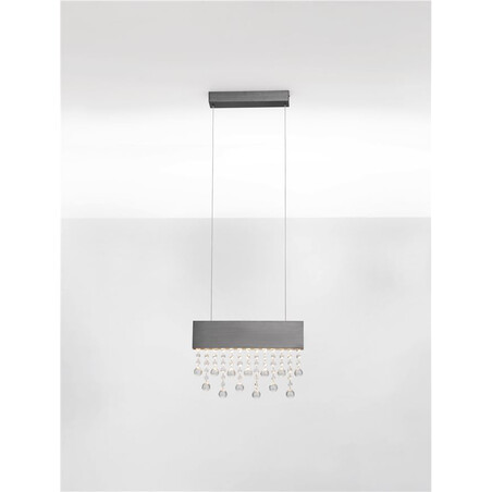 Lampa wisząca LED Tarcis - Kryształ, Czarny Tytan | Decolab24