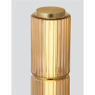 Lampa podłogowa szklana Perseve LED - bursztynowy/złoty | Decolab24