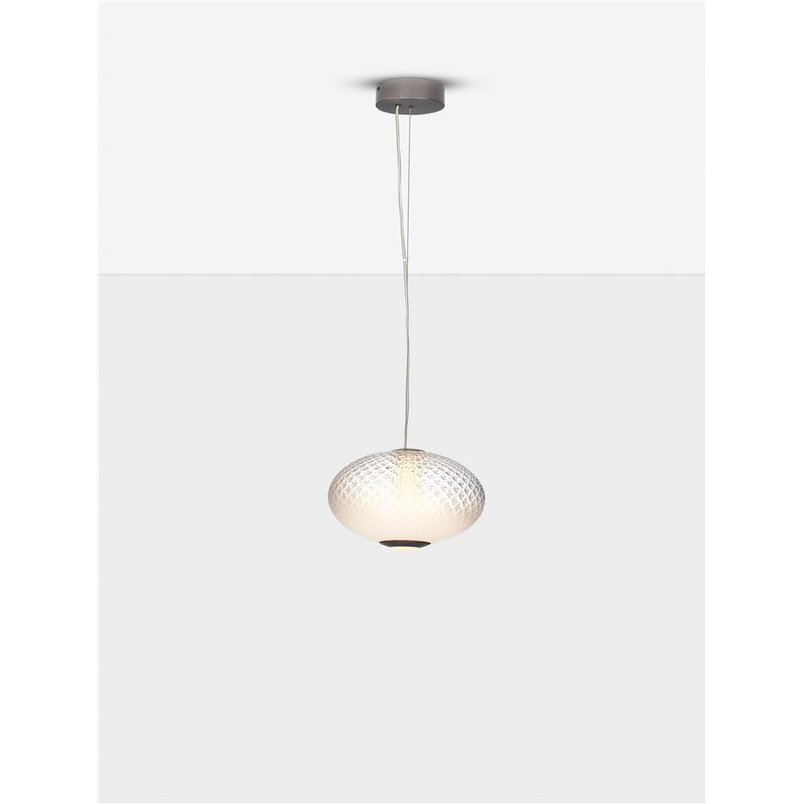 Lampa wisząca szklana Radoa - Retro, Art Deco, Szara | Decolab24