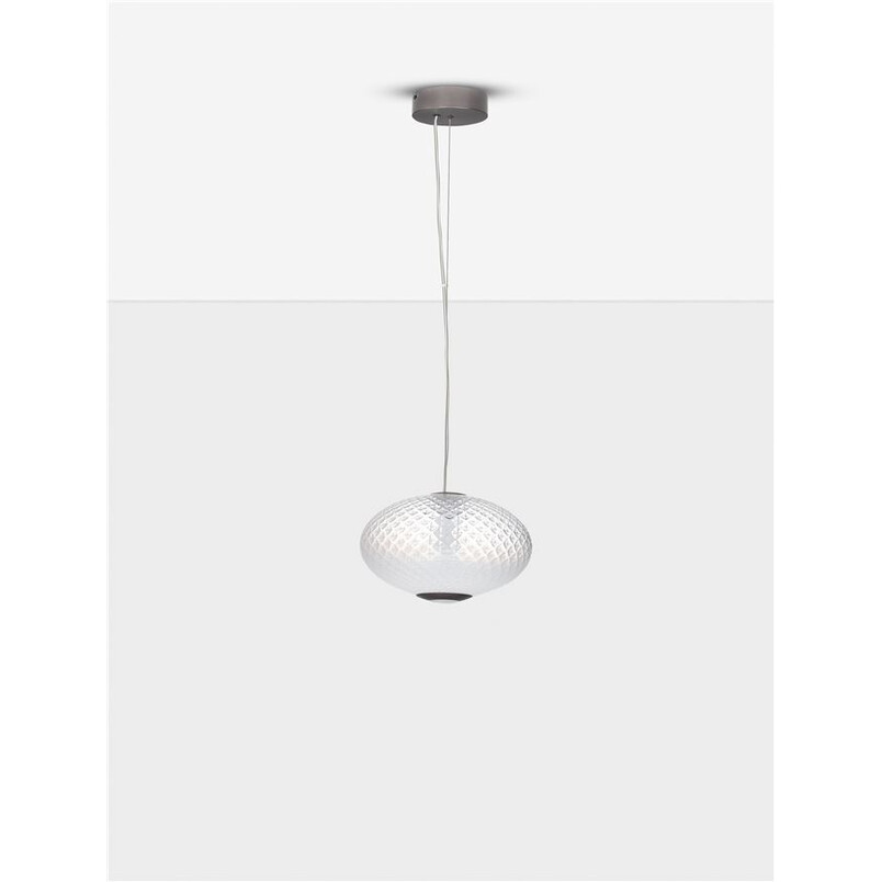 Lampa wisząca szklana Radoa - Retro, Art Deco, Szara | Decolab24