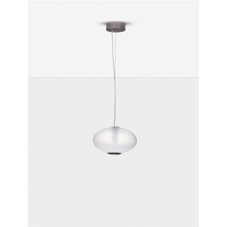 Lampa wisząca szklana Radoa - Retro, Art Deco, Szara | Decolab24