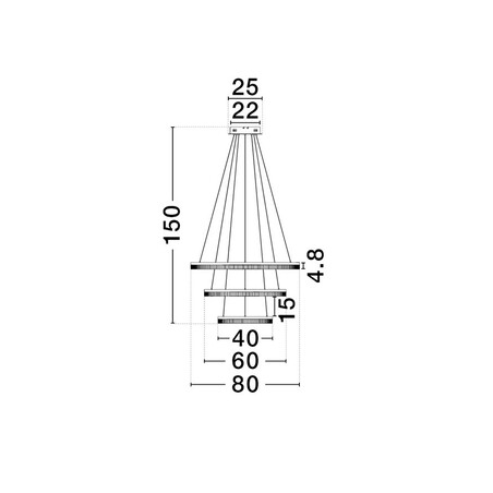 Lampa Wisząca Lunara III Złota LED | Decolab24