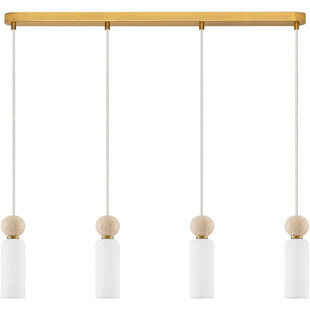 Lampa wisząca Molafine | Szkło, Trawertyn, Złoto | Decolab24