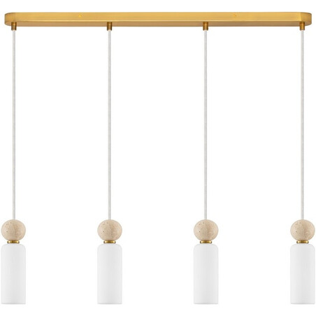 Lampa wisząca Molafine | Szkło, Trawertyn, Złoto | Decolab24