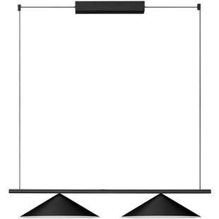 Lampa wisząca 2 stożki Luik LED 100cm czarna | Decolab24