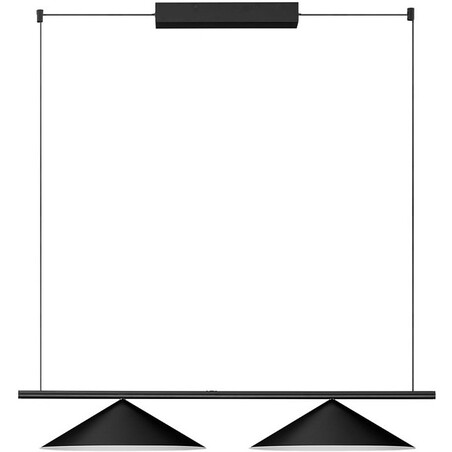 Lampa wisząca 2 stożki Luik LED 100cm czarna | Decolab24