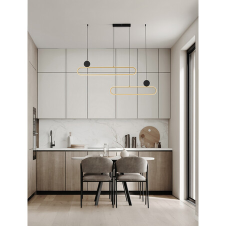 Lampa wisząca SIALIE LED | Złoto-czarna, 121cm - Decolab24
