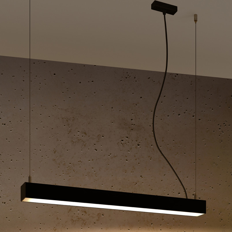 Lampa wisząca LED Pinne 67cm czarna Thoro - Oświetlenie