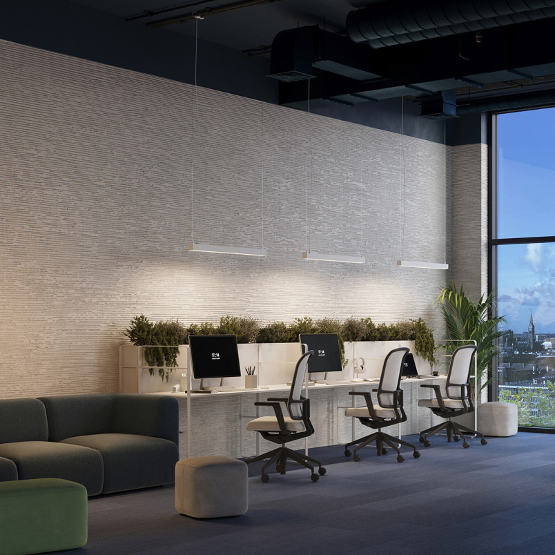 Lampa wisząca LED Pinne 67cm biała Thoro | Nowoczesny Design