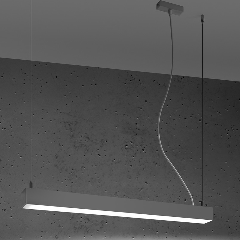 Lampa wisząca LED Pinne 67cm szara Thoro - Oświetlenie Thoro
