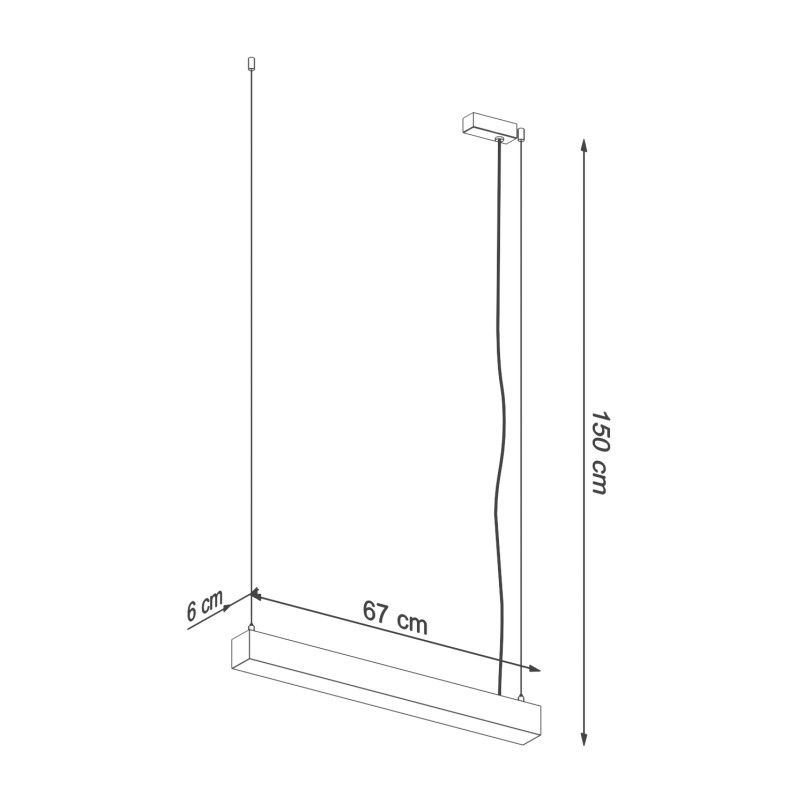 Lampa wisząca LED Pinne 67cm szara Thoro - Oświetlenie Thoro