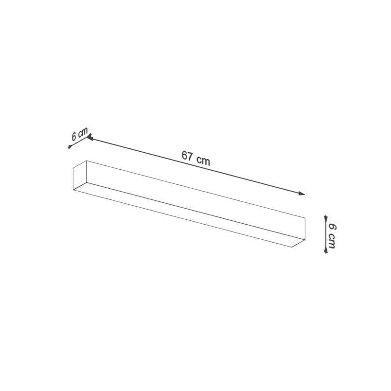 Kinkiet liniowy LED Thoro Pinne | 67cm, Czarny | Sklep z Oświetleniem