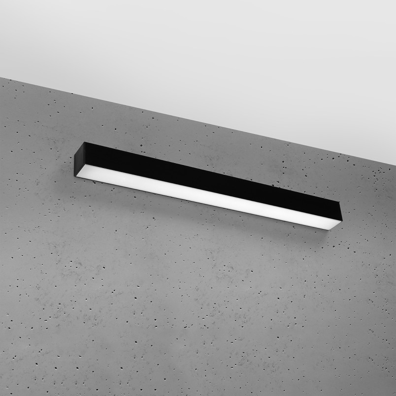 Kinkiet liniowy LED Thoro Pinne | Czarny, 67cm | Sklep z lampami