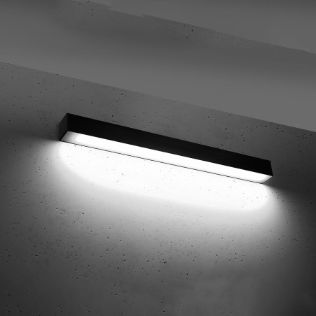 Kinkiet liniowy LED Thoro Pinne | Czarny, 67cm | Sklep z lampami