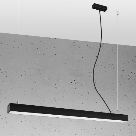 Lampa wisząca LED Pinne 90cm czarna Thoro | Minimalizm i styl