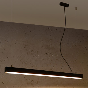 Lampa wisząca LED Pinne 90cm czarna Thoro | Minimalizm i styl