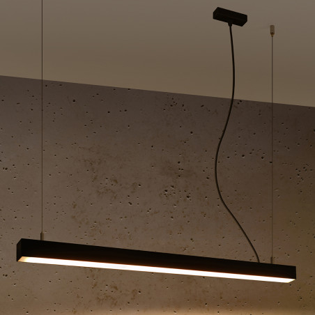 Lampa wisząca LED Pinne 90cm czarna Thoro | Minimalizm i styl