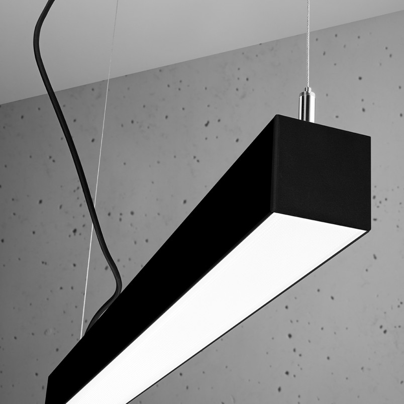 Lampa wisząca LED Pinne 90cm czarna Thoro | Minimalizm i styl