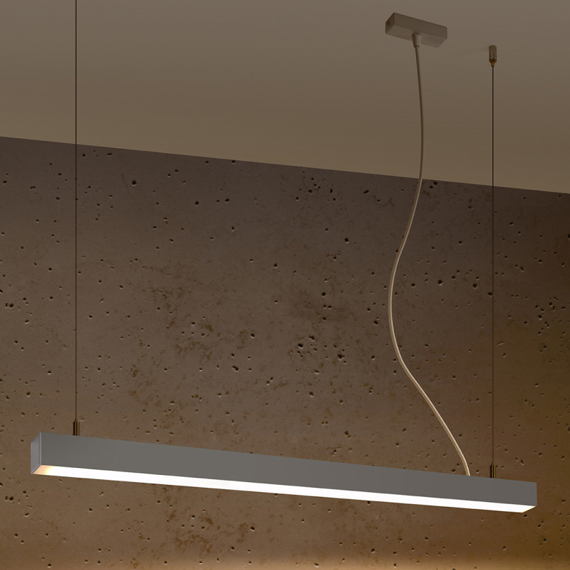 Lampa wisząca LED Pinne 90cm szara Thoro | Nowoczesny design