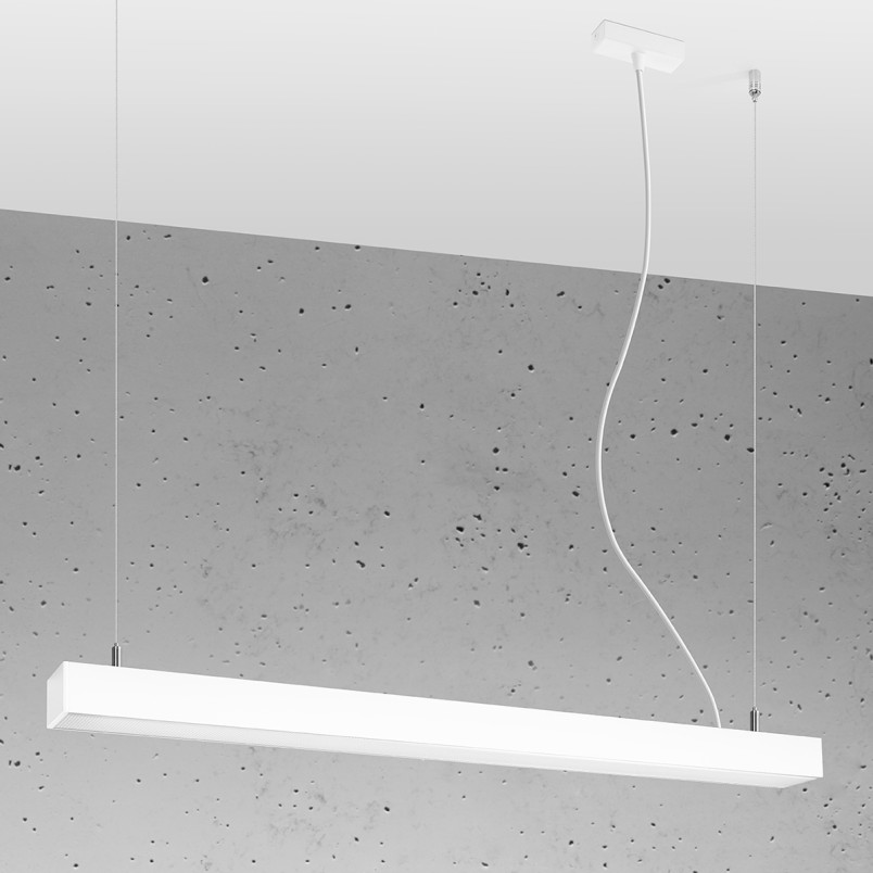 Lampa wisząca LED Pinne 90cm biała Thoro - Nowoczesne oświetlenie