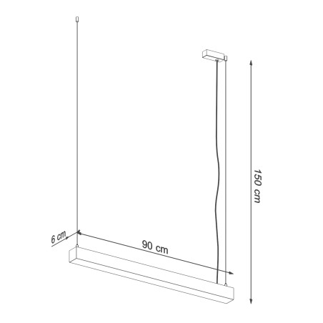 Lampa wisząca LED Pinne 90cm biała Thoro - Nowoczesne oświetlenie