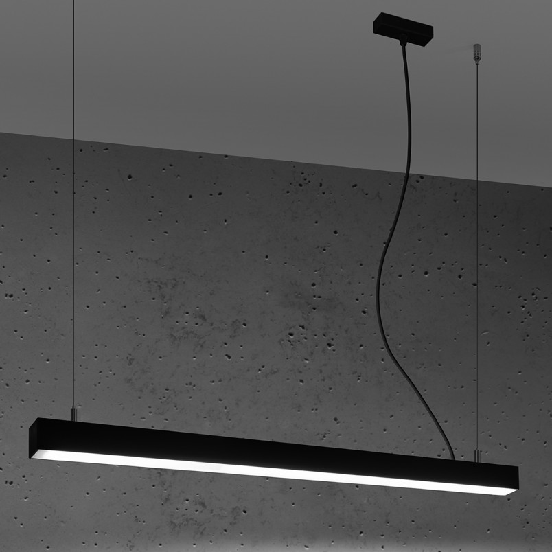 Lampa wisząca LED Pinne 90cm czarna - Thoro | Nowoczesny Design