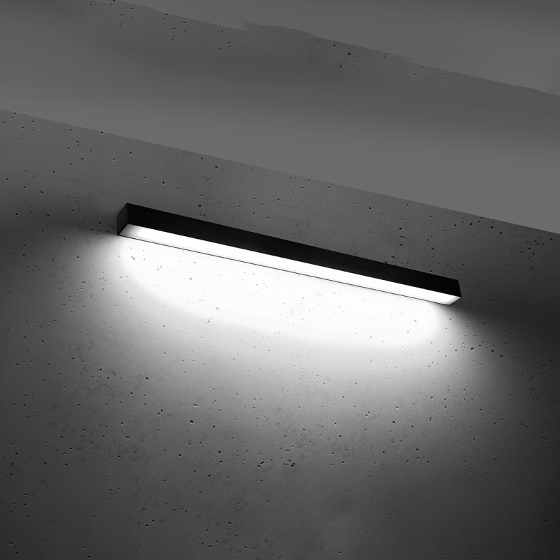 Kinkiet liniowy Pinne LED 90cm czarny Thoro | Nowoczesne oświetlenie