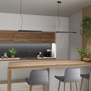 Kinkiet liniowy Pinne LED 90cm czarny Thoro | Nowoczesne oświetlenie