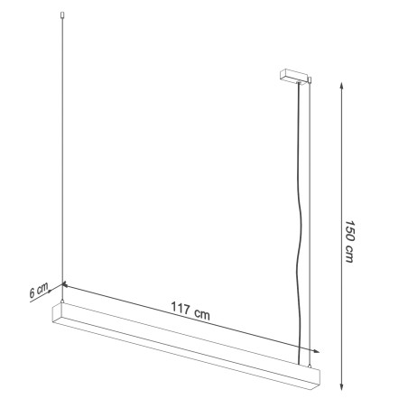 Lampa wisząca LED Pinne 118cm biała Thoro - Nowoczesny design