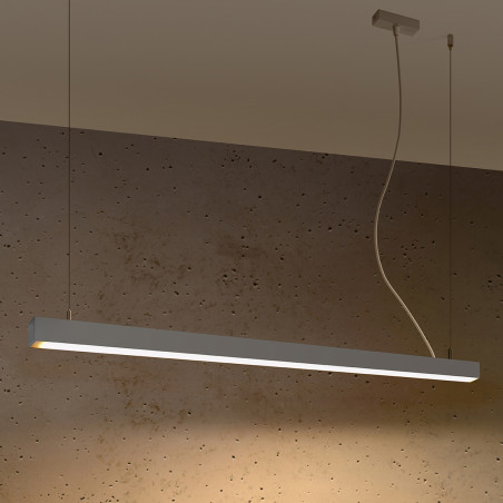 Lampa wisząca LED Pinne 118cm szara Thoro | Oświetlenie