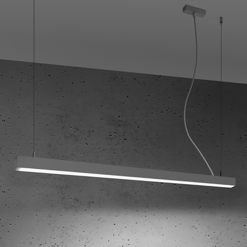 Lampa wisząca LED Pinne 118cm szara Thoro | Nowoczesny design