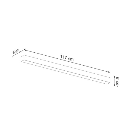 Kinkiet liniowy LED Pinne 118cm szary Thoro - Oświetlenie