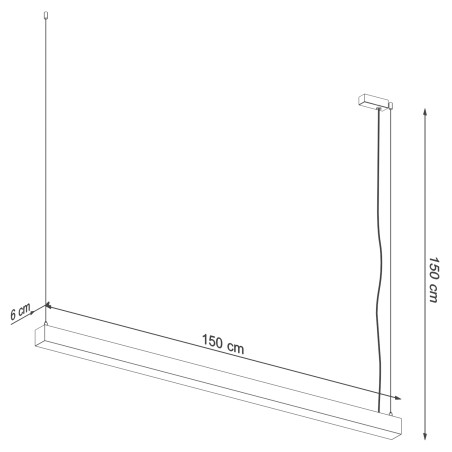 Lampa wisząca Pinne LED 150cm czarna | Thoro - Nowoczesny design
