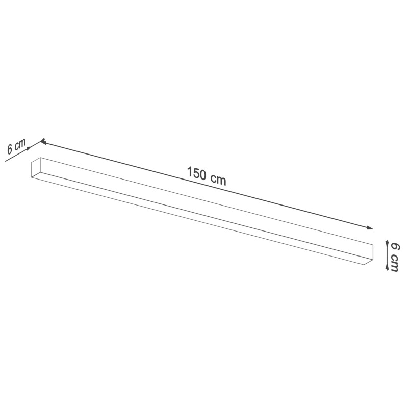 Kinkiet liniowy LED Thoro 150cm - Szary, Minimalistyczny