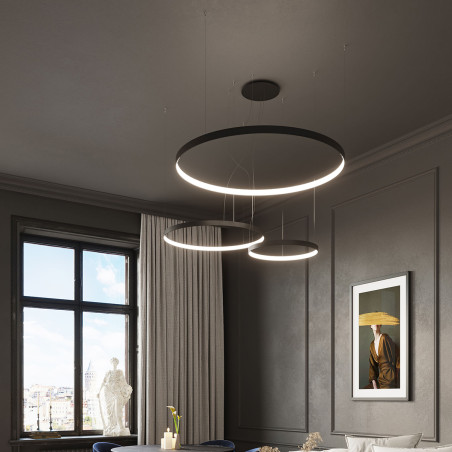 Żyrandol LED Rio 110cm Czarny Thoro - Nowoczesne Oświetlenie